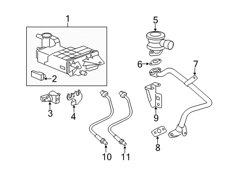 2011 Cadillac SRX Solenoid Assembly, Evap Emission Canister Diagram for 13575702