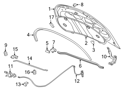 2015 Chevy Volt Hood & Components, Body Diagram