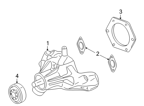 2008 GMC Sierra 1500 Cooling System, Radiator, Water Pump, Cooling Fan Diagram 1 - Thumbnail