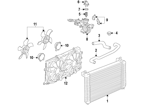 2017 GMC Sierra 1500 Cooling System, Radiator, Water Pump, Cooling Fan Diagram 4 - Thumbnail