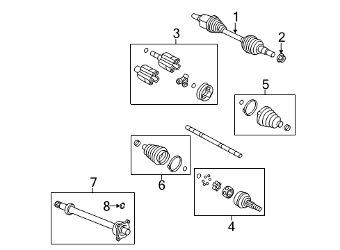 2012 Chevy Traverse Axle Shaft & Joints - Front Diagram