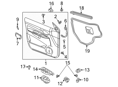 2003 Buick Rendezvous Sealing Strip Assembly, Front Side Door Window Inner *Black Diagram for 10323363