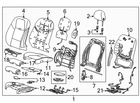 2019 Cadillac CTS Cover Assembly, Front Seat Back *Cashmere E Diagram for 23372904