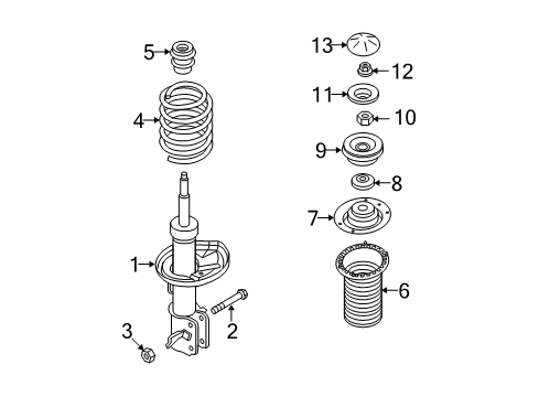 2010 Chevy Aveo Bearing,Front Suspension Strut Mount Diagram for 96535010