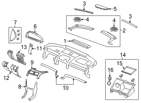 2013 Chevy Caprice Bezel,Accessory Power Receptacle Diagram for 92216347