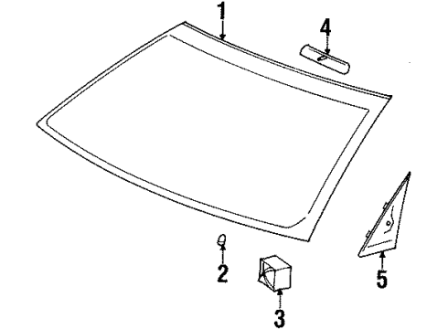 2000 Saturn SC2 Windshield Glass, Reveal Moldings Diagram