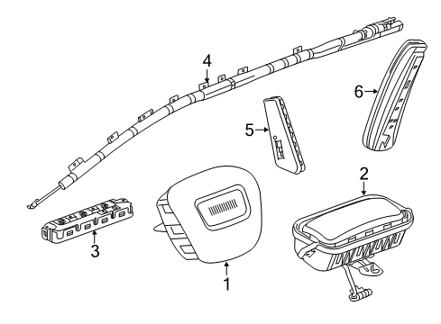 2023 GMC Acadia Air Bag Components Diagram