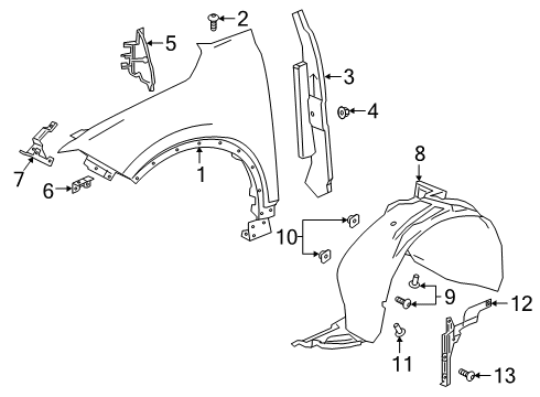 2024 Chevy Blazer Fender & Components Diagram