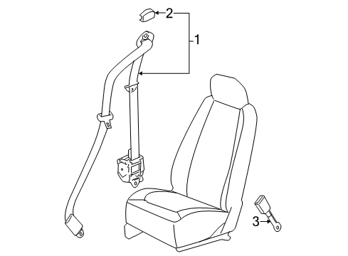 2010 Chevy Cobalt Front Seat Belts Diagram 1 - Thumbnail