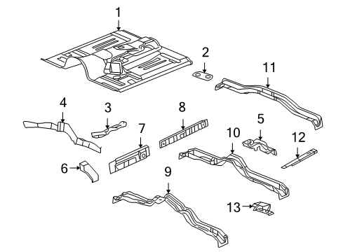 2005 Buick Rainier Reinforcement, Body Mount Bracket Diagram for 15160225