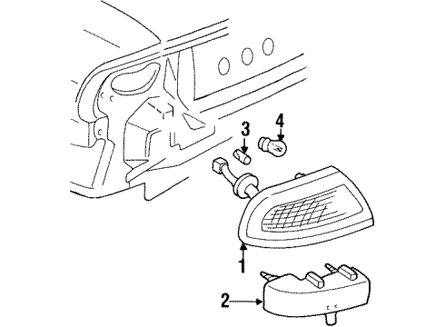 1999 Buick LeSabre Filler Assembly, Tail Lamp Diagram for 25624850