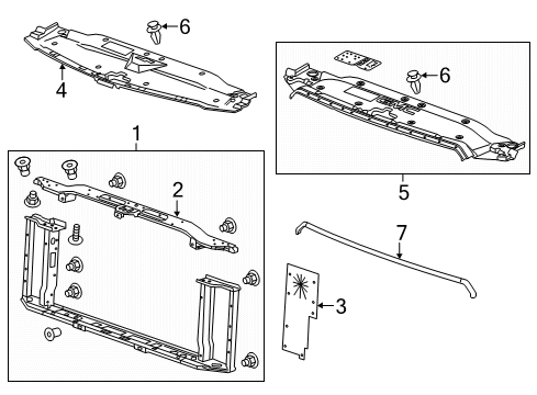 2015 GMC Sierra 1500 Radiator Support Diagram