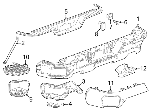 2022 GMC Sierra 1500 Bumper & Components - Rear Diagram 2 - Thumbnail