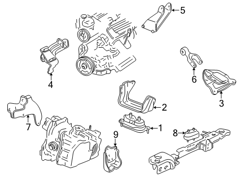 2000 Buick Regal Engine & Trans Mounting Diagram