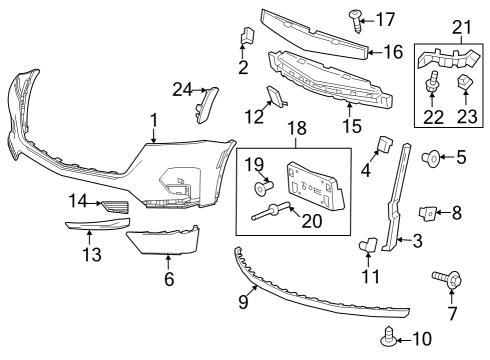 2022 Chevy Traverse COVER-FRT BPR FASCIA TOW EYE ACC HOLE Diagram for 84426579