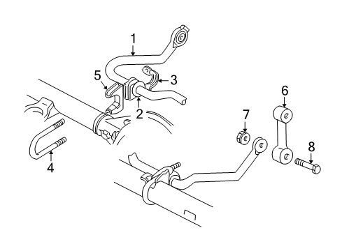 2000 Oldsmobile Bravada Insulator,Rear Stabilizer Shaft Diagram for 15697706