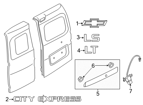 2015 Chevy City Express Parking Aid Diagram 1 - Thumbnail