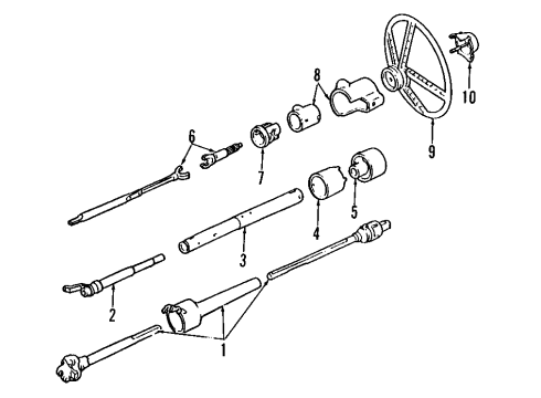 1995 GMC C2500 Steering Column, Steering Wheel & Trim Diagram 3 - Thumbnail