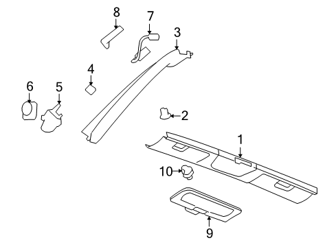 2008 Pontiac Solstice Interior Trim - Roof Diagram