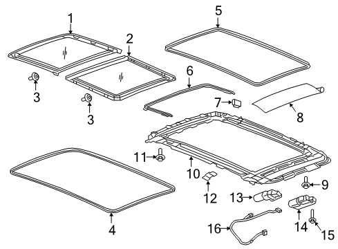 2018 GMC Terrain Motor Assembly, Sun Rf Wdo (W/ Cont Mdl) Diagram for 84606456