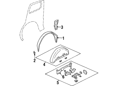 1997 Oldsmobile Silhouette Inner Structure - Side Panel Diagram 3 - Thumbnail