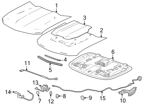 2023 Chevy Colorado Hood & Components Diagram