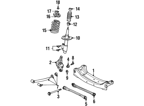 1999 Oldsmobile Cutlass Rear Suspension Components, Stabilizer Bar Diagram 2 - Thumbnail