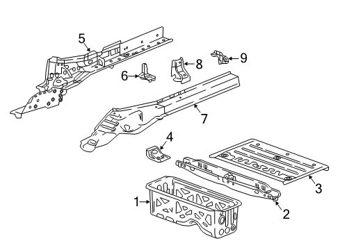 2018 Chevy Cruze Rear Body - Floor & Rails Diagram