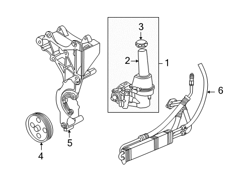 2009 Hummer H3T P/S Pump & Hoses, Steering Gear & Linkage Diagram 3 - Thumbnail