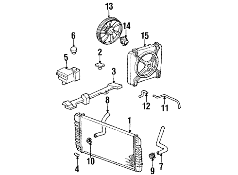 1996 Chevy Lumina APV Motor Kit,Engine Cooling Fan Diagram for 12368637