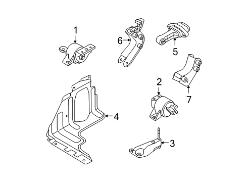 2005 Chevy Aveo Engine & Trans Mounting Diagram