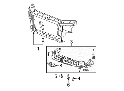 2009 Buick LaCrosse Deflector Assembly, Radiator Air Lower Diagram for 25885874