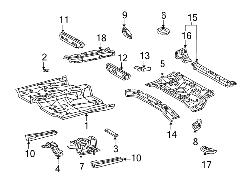 2003 Pontiac Vibe Cover,Floor Panel Fuel Sender Access Hole Diagram for 88970865