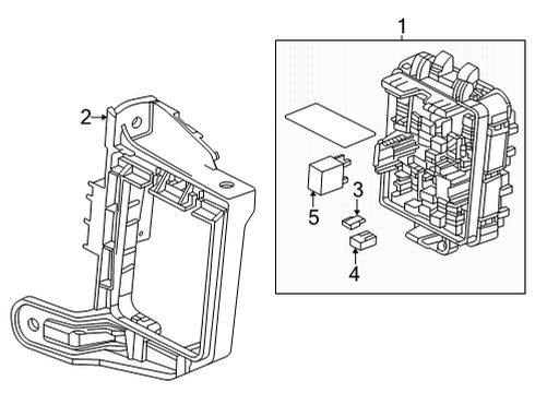 2022 GMC Yukon XL Bracket Assembly, Rear Body Fuse Blk Diagram for 84725407