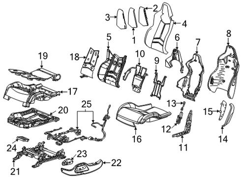 2022 Chevy Corvette Panel Assembly, F/Seat Bk Fin *Piano Black Diagram for 84701947