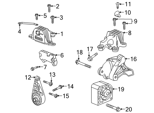 2023 GMC Acadia Engine & Trans Mounting Diagram 1 - Thumbnail