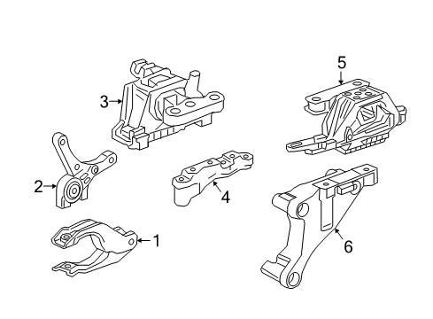 2018 Chevy Volt Engine & Trans Mounting Diagram