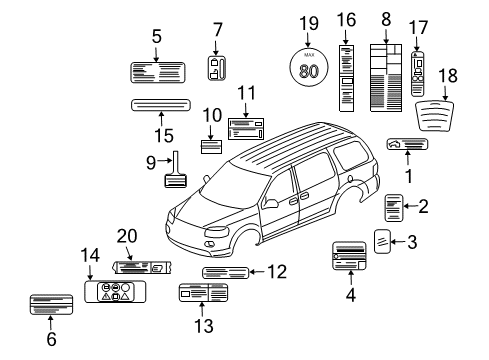 2005 Pontiac Montana Information Labels Diagram 2 - Thumbnail