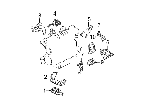 2006 Pontiac Grand Prix Engine & Trans Mounting Diagram 2 - Thumbnail