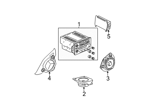 2002 Chevy Trailblazer Speaker Assembly, Radio Front Side Door *Marked Print Diagram for 15097309