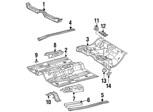 2001 Chevy Prizm Panel,Rear Floor Diagram for 94858797