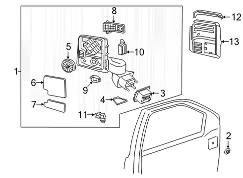 2023 Chevy Silverado 3500 HD Outside Mirrors Diagram 7 - Thumbnail