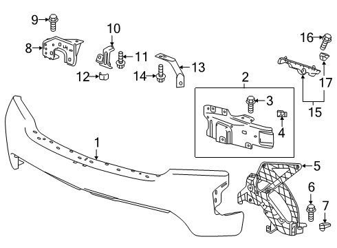 2022 Chevy Silverado 1500 LTD Bumper & Components - Front Diagram 1 - Thumbnail