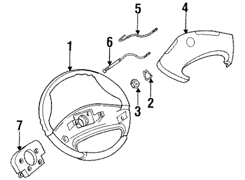 1993 Buick Skylark Steering Column, Steering Wheel Diagram 5 - Thumbnail