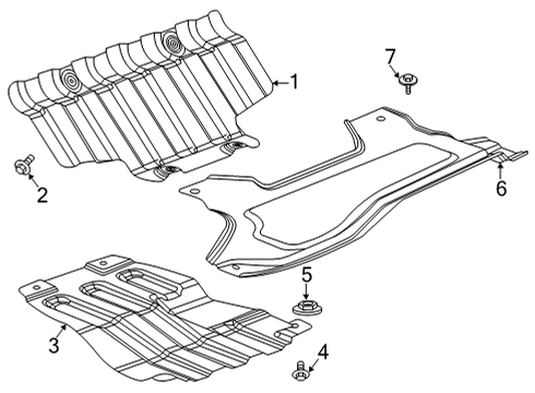 2022 Chevy Silverado 2500 HD Shield, U/B Skid Diagram for 84154831