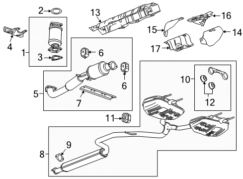 2013 Buick Regal Exhaust Components Diagram 3 - Thumbnail