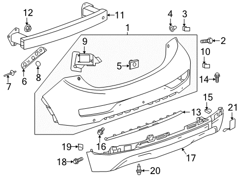 2020 Chevy Bolt EV Rear Bumper Diagram