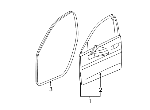 2009 Buick LaCrosse Front Door, Body Diagram