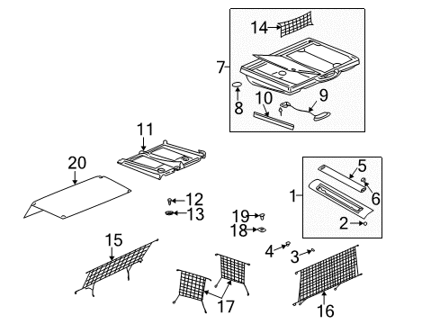 2001 Pontiac Aztek Interior Trim - Rear Body Diagram