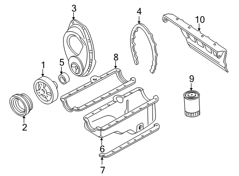 1995 GMC C1500 Engine Parts & Mounts, Timing, Lubrication System Diagram 5 - Thumbnail